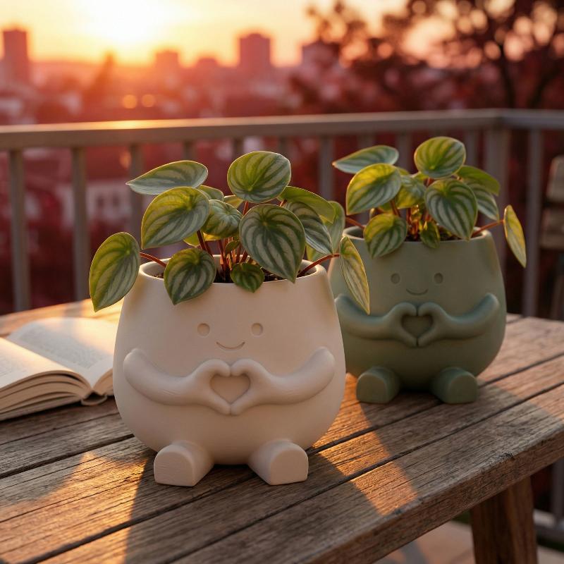 Snake Plant Ceramic - Unique Sitting Chair Face Flower Vase