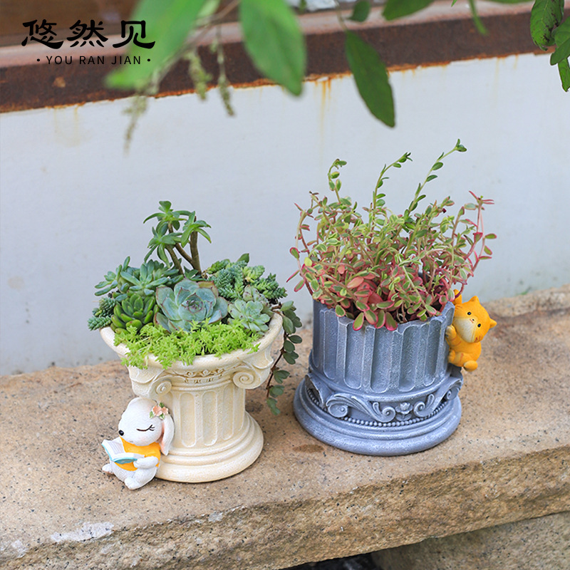 Roman Pillar Greek Columns Pla - Snake Plant Ceramic ulasan dan harga