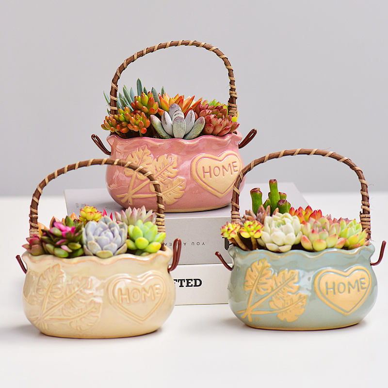 Nordic Style Ceramic Basket Su - Snake Plant Ceramic ulasan dan harga