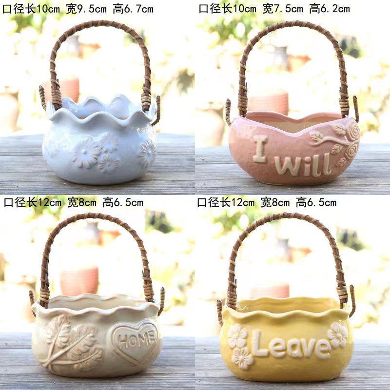 Nordic Style Ceramic Basket Su - Snake Plant Ceramic ulasan dan harga