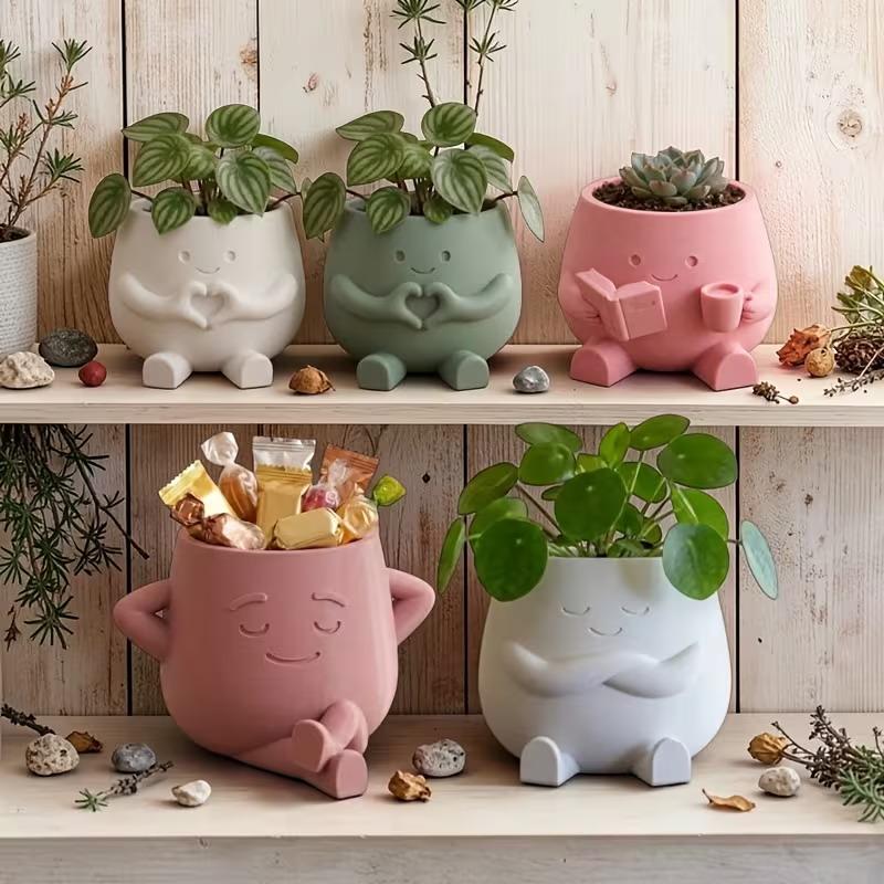 Unique Sitting Chair Face Flow - Snake Plant Ceramic ulasan dan harga